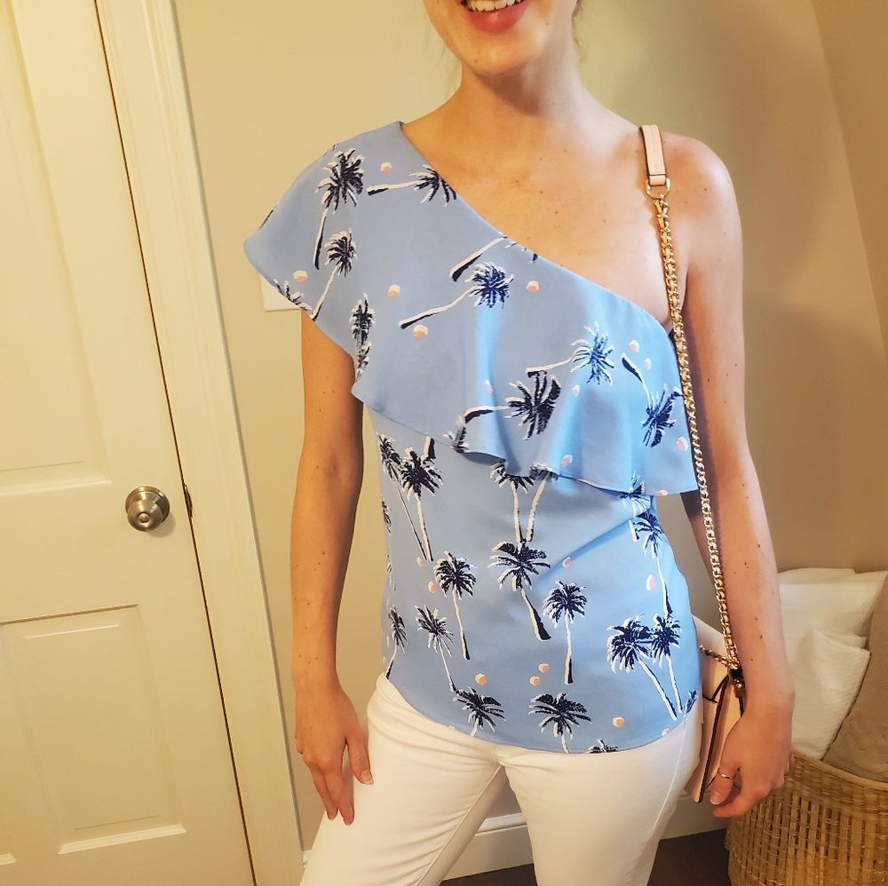 Tropical one sleeve top